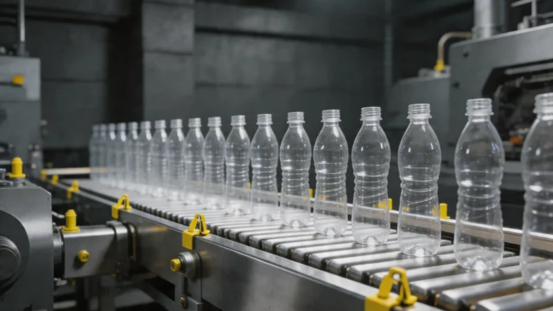 Linia produkcyjna butelek PET food-grade w zakładzie napojów